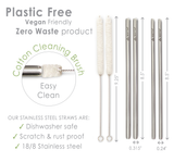 Stainless Steel Metal Straws - Replacement Set